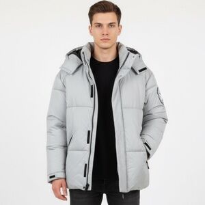 DKNY Silver Puffer Jacket